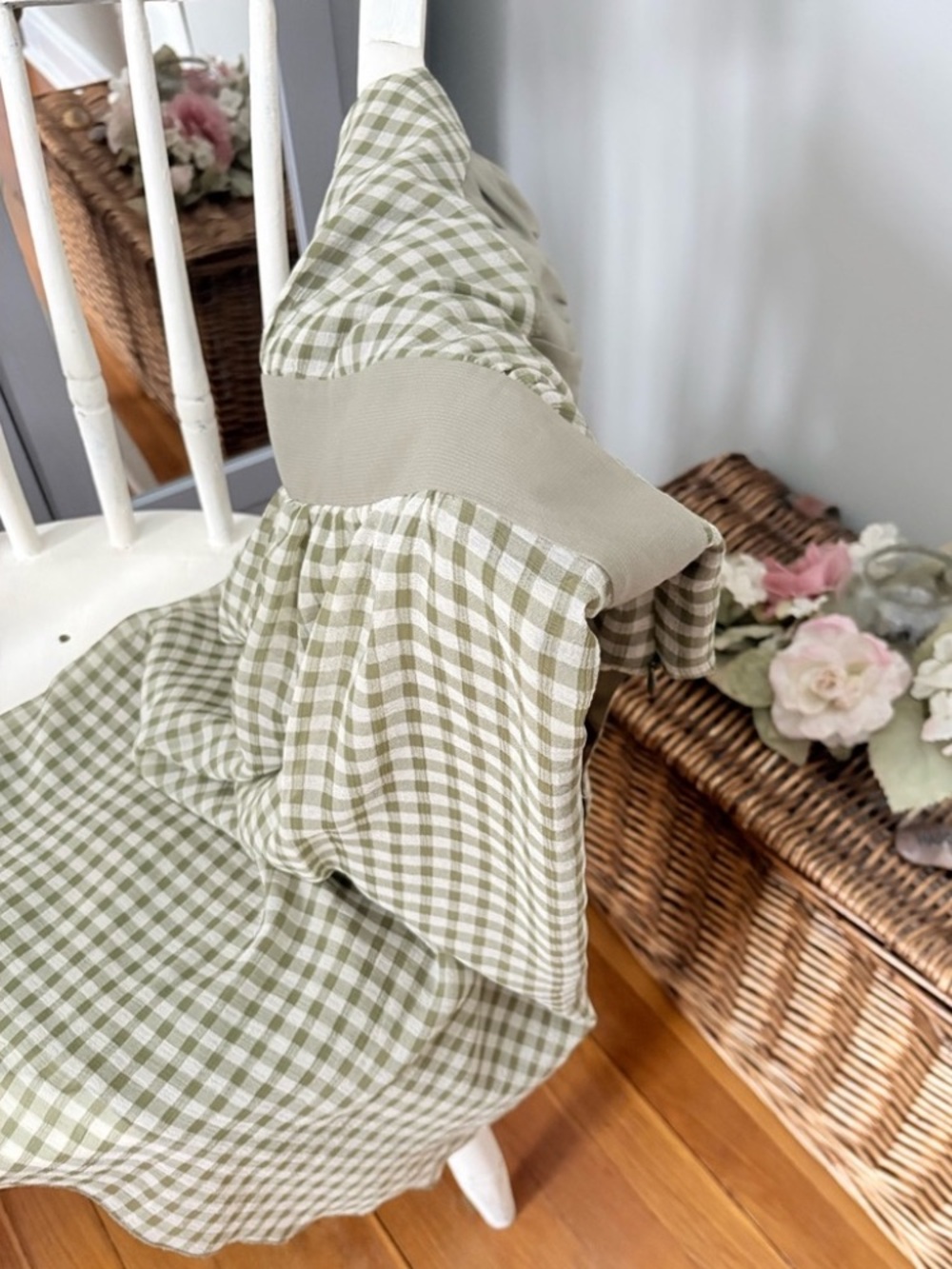 Mac & Jac Green Gingham Cottagecore Dress with Ribbon Tie Waist - Picture 10 of 13